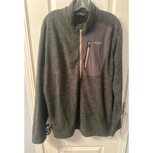 Eddie Bauer Jacket Mens Gray Yellow First Ascent Fleece Outdoor Hiking XLT